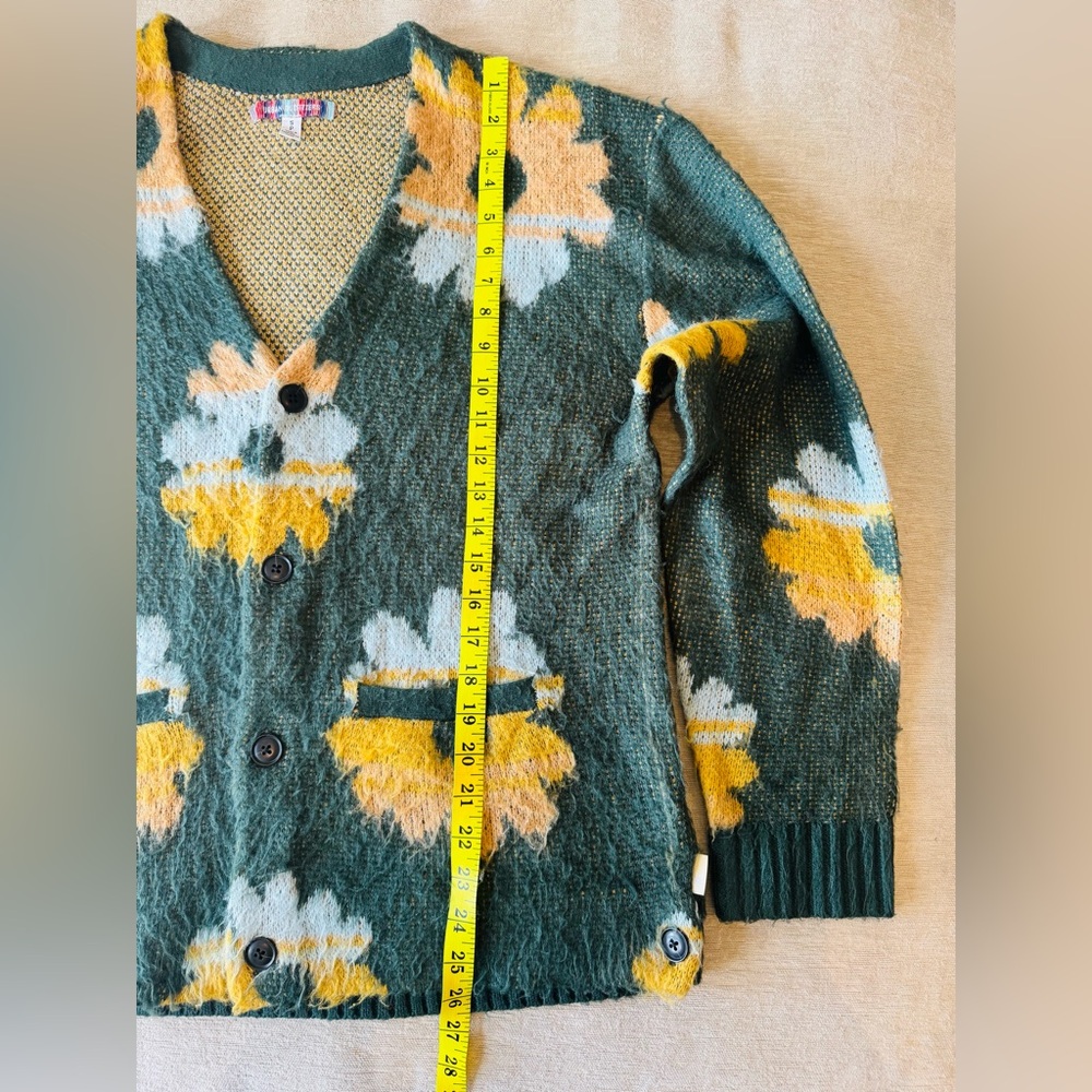 Urban Outfitters Women’s Small Green Oversized Floral Cardigan - Picture 11 of 11
